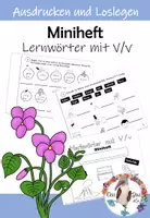 Vorschau - Unterrichtsreihen - Miniheft - Merkwörter / Lernwörter mit V / v - Deckblatt