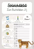 Vorschau - Arbeitsblätter - Schleichdiktat Klasse 1 Buchstabe J/j - Deckblatt