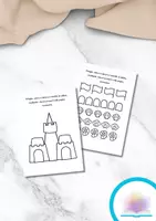 anteprima - Materiale per pittura e bricolage - Lavoretto estivo per bambini - Castello di Sabbia - Pagina di copertina