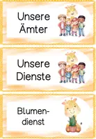 Vorschau - Poster - Klassendienste „Giraffenklasse“ – Dienste- / Ämter-Karten für Struktur & Verantwortung im Schulalltag mit Klassentier Giraffe🦒 - Seite 1