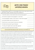 Vorschau - Arbeitsblätter - Aktiv und Passivformen erkennen AB - Deckblatt