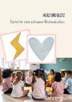 Vorschau - Bildkarten - Herz und Blitz | Achtsamer Wochenabschluss (Grundschule) - Deckblatt