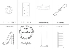 Vorschau - Fördermaterial/Inklusion - Malbuch zum Falten: Der Spielplatz (2-fach differenziert) - Seite 1