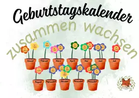 Vorschau - Mal- und Bastelvorlagen - Geburtstagskalender zusammen wachsen - Deckblatt