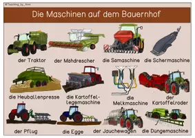 Vorschau - Arbeitsblätter - Übersichtsblätter - Maschine und Arbeitsgeräte auf einem Bauernhof - Seite 1