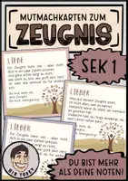 Vorschau - Bildkarten - Zeugnis Beilage Zusatz, das wahre Zeugnis, Schuljahresende Klasse 6,7,8,9,10 - Deckblatt
