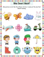 Aperçu - Feuilles d'exercices - Who Doesn’t Belong kids Learning Worksheets. - Page 2