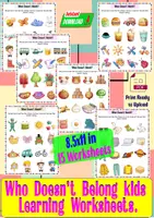 Aperçu - Feuilles d'exercices - Who Doesn’t Belong kids Learning Worksheets. - Page de couverture