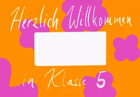 Vorschau - Bildkarten - Willkommenskärtchen Klasse 5 - Seite 1