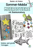 Vorschau - Stundenentwürfe - Kunst Sommer, Mobile basteln mit Meerestieren, Fische als Fensterdeko, Klasse 1, 2, 3, 4 - Deckblatt