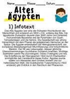 Vorschau - Arbeitsblätter - Altes Ägypten - Leseverstehen und Wortschatz - DaZ/DaF, Deutsch, Sachunterricht - Seite 1