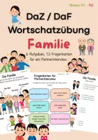 Vorschau - Arbeitsblätter - DaZ DaF Wortschatzübung Familie - Deckblatt