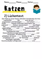 Vorschau - Mal- und Bastelvorlagen - Katzen - Leseverstehen und Wortschatz - DaZ/DaF, Deutsch, Sachunterricht - Seite 2