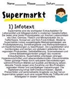 Vorschau - Mal- und Bastelvorlagen - Supermarkt - Leseverstehen und Wortschatz - DaZ/DaF, Deutsch, Sachunterricht - Seite 1