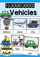 Vista previa - Tarjetas / Manipulativos - Flashcards - vehicles (inglés) - Portada