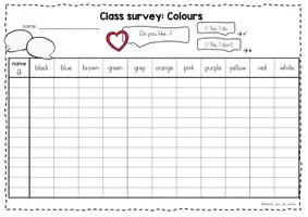 Vista previa - Evaluación - Class survey - colours (inglés) - página 2