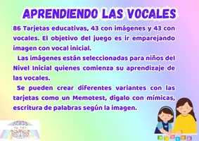 Vista previa - Tarjetas / Manipulativos - Aprendiendo las vocales - página 1