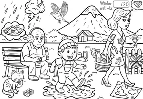 Vorschau - Arbeitsblätter - Wimmelbild - Wörter mit -tz - mit vielen Aufgaben - Seite 3