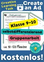 Vorschau - Arbeitsblätter - Englisch - Create your own advertisement - Deckblatt