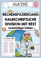 Vorschau - Arbeitsblätter - Rechenspaziergang Halbschriftliche Division mit Rest - Deckblatt