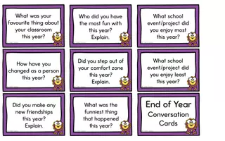 Aperçu - Jeux - End of Year (School) - Conversation Cards - Page 3