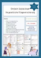 Vorschau - Stundenentwürfe - Einfach Sozialstaat - Die gesetzliche Pflegeversicherung 2025 (in leichter Sprache) - Deckblatt