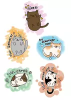 Vorschau - Bildkarten - Motivations Sticker, Katzen - Deckblatt