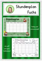 Vorschau - Anderer Materialtyp - Stundenplan (editierbar) Klassentier "Fuchs" - Fuchsklasse - Deckblatt