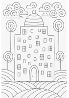 Vorschau - Arbeitsblätter - Ausmalbilder im Stil von Hundertwasser - Seite 2
