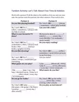 Vorschau - Arbeitsblätter - Let’s Talk About Free Time & Hobbies (Tandem Activity) - Seite 3