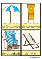 Vorschau - Fördermaterial/Inklusion - Am Strand - 36 bunte Bildkarten zum Wortschatz 🦀⛱☀️ - Seite 2