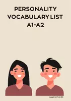 Προεπισκόπηση - Φύλλα εργασίας - Personality VOCABULARY LIST A1-A2 - Εξώφυλλο