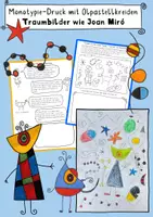 Vorschau - Arbeitsblätter - Monotypie mit Ölpastellkreiden – Traumbilder wie Joan Miró, Kunst Grundschule, fertiger Kunstunterricht - Deckblatt