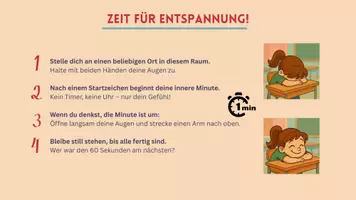 Vorschau - Präsentationen/Tafelbilder - Tafelbild zu Bewegungspause/Entspannungspause - Deckblatt