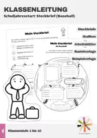 Vorschau - Arbeitsblätter - Klassenleitung: Schuljahresstart - Steckbriefe (Baseball) - Deckblatt