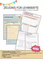 Vorschau - Arbeitsblätter - Lehrerzeugnis – Schülerfeedback zum Unterricht | Versionen für Klasse 5-10 - Deckblatt