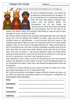 Vorschau - Arbeitsblätter - Die Heiligen Drei Könige (3 Arbeitsblätter mit Lösung) - Seite 1
