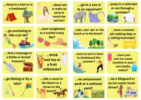 Vista previa - Tarjetas / Manipulativos - 32 tarjetas de conversación “¿Qué prefieres...?” sobre el verano - página 2