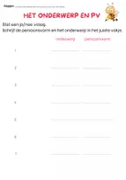Voorbeeld - Puzzelen: persoonsvorm en onderwerp - Voorblad