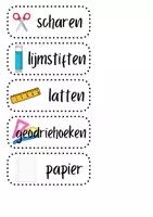 Voorbeeld - Labelkaartjes schriftenkast/materiaal - Voorblad