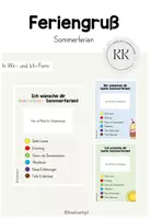 Vorschau - Anderer Materialtyp - Feriengruß Sommerferien - Schokolinsen - Sommerferiengruß - Deckblatt