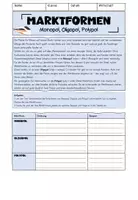 Vorschau - Arbeitsblätter - Marktformen: Monopol, Oligopol, Polypol - Deckblatt