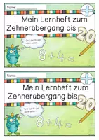 Vorschau - Arbeitsblätter - Selbstlernheft - Zehnerübergang bis 20 mit Selbstkorrektur - Seite 1