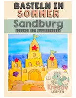 Vorschau - Mal- und Bastelvorlagen - Sommer Kunstprojekt Sandburg Collage - Deckblatt
