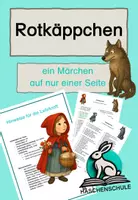 Vorschau - Text - Rotkäppchen - Märchentext auf einer Seite: mit Dialogfarben - Deckblatt