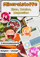 Vorschau - Arbeitsblätter - Mineralstoffe: Eisen, Kalzium und Magnesium - Deckblatt
