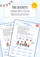 Vorschau - Spiele - Devinette - Sommer-Rätsel für den Französischunterricht - Deckblatt