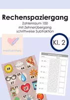 Vorschau - Arbeitsblätter - Rechenspaziergang im ZR 100, Subtraktion mit ZÜ - Deckblatt