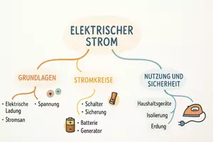 Vorschau - Arbeitsblätter - AB mit Fragen zum Thema "elektrischer Strom" + Lösungsblatt + Mindmap + Infografik - Seite 2