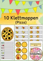Vorschau - Mal- und Bastelvorlagen - 10 Klettmappen, Pizza, Förderschule - Deckblatt